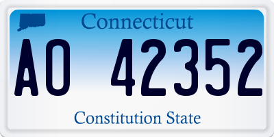 CT license plate AO42352
