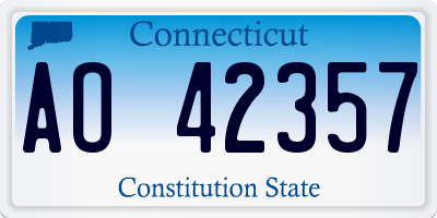 CT license plate AO42357