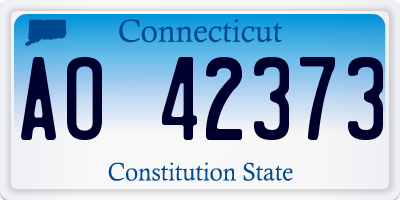 CT license plate AO42373