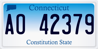 CT license plate AO42379