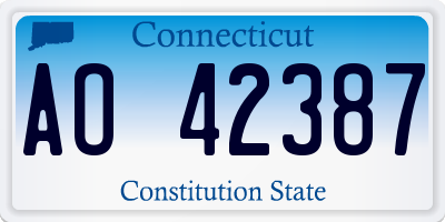 CT license plate AO42387