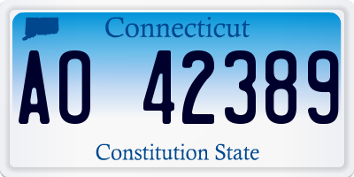CT license plate AO42389