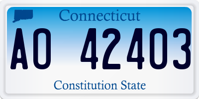 CT license plate AO42403