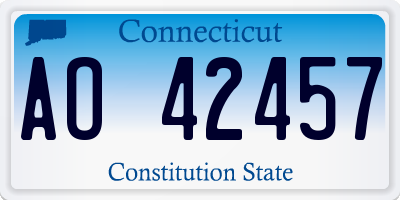 CT license plate AO42457