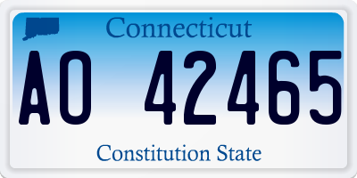 CT license plate AO42465