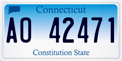 CT license plate AO42471