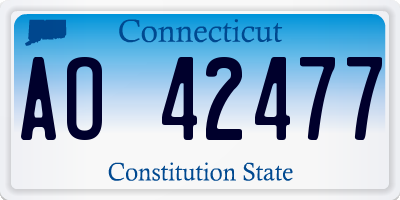 CT license plate AO42477