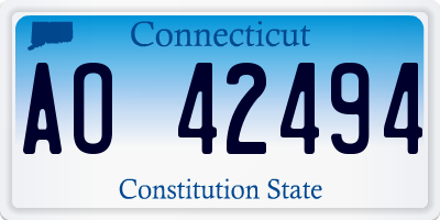 CT license plate AO42494
