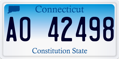 CT license plate AO42498