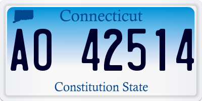 CT license plate AO42514