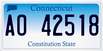 CT license plate AO42518