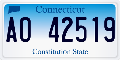 CT license plate AO42519