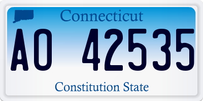 CT license plate AO42535
