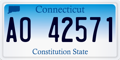 CT license plate AO42571