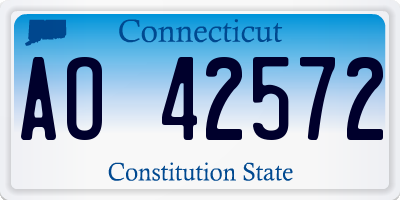 CT license plate AO42572