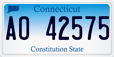 CT license plate AO42575