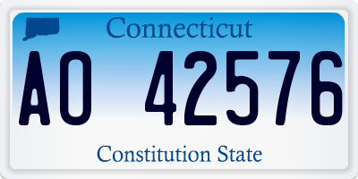 CT license plate AO42576