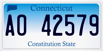 CT license plate AO42579