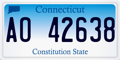 CT license plate AO42638