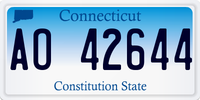 CT license plate AO42644