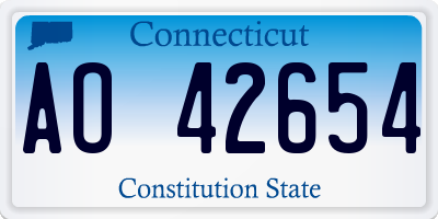 CT license plate AO42654