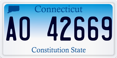 CT license plate AO42669