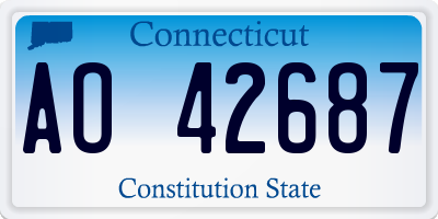 CT license plate AO42687