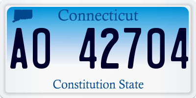 CT license plate AO42704