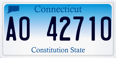 CT license plate AO42710