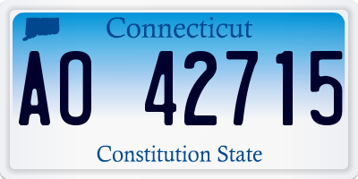 CT license plate AO42715