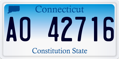 CT license plate AO42716