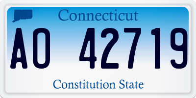 CT license plate AO42719