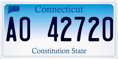 CT license plate AO42720