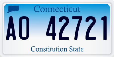 CT license plate AO42721