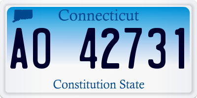 CT license plate AO42731
