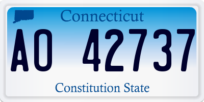 CT license plate AO42737