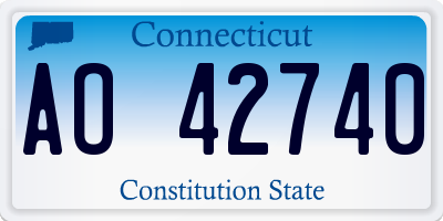 CT license plate AO42740
