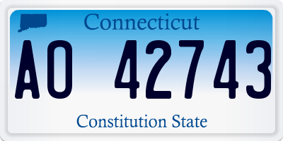 CT license plate AO42743
