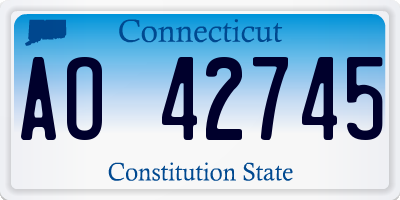 CT license plate AO42745