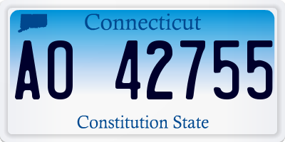 CT license plate AO42755