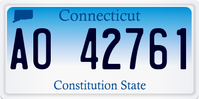 CT license plate AO42761