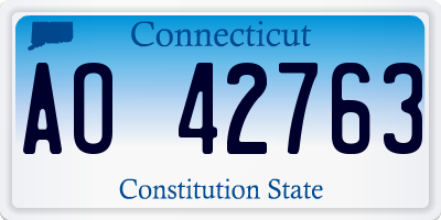 CT license plate AO42763