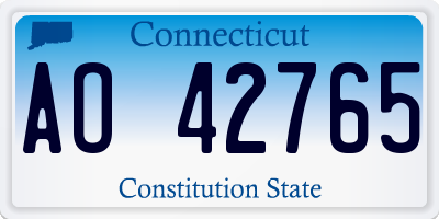 CT license plate AO42765