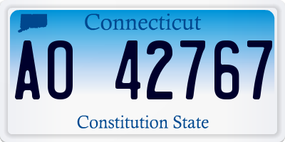 CT license plate AO42767