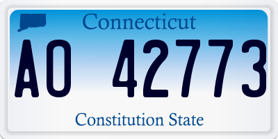 CT license plate AO42773