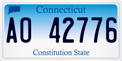 CT license plate AO42776