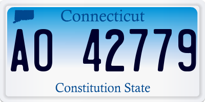 CT license plate AO42779