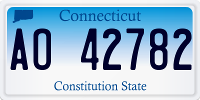 CT license plate AO42782