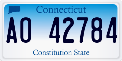 CT license plate AO42784