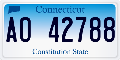 CT license plate AO42788